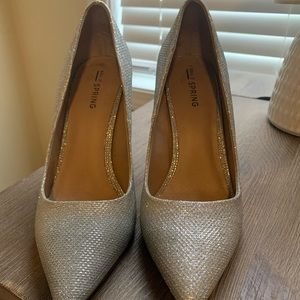 Silver sparkly high heels